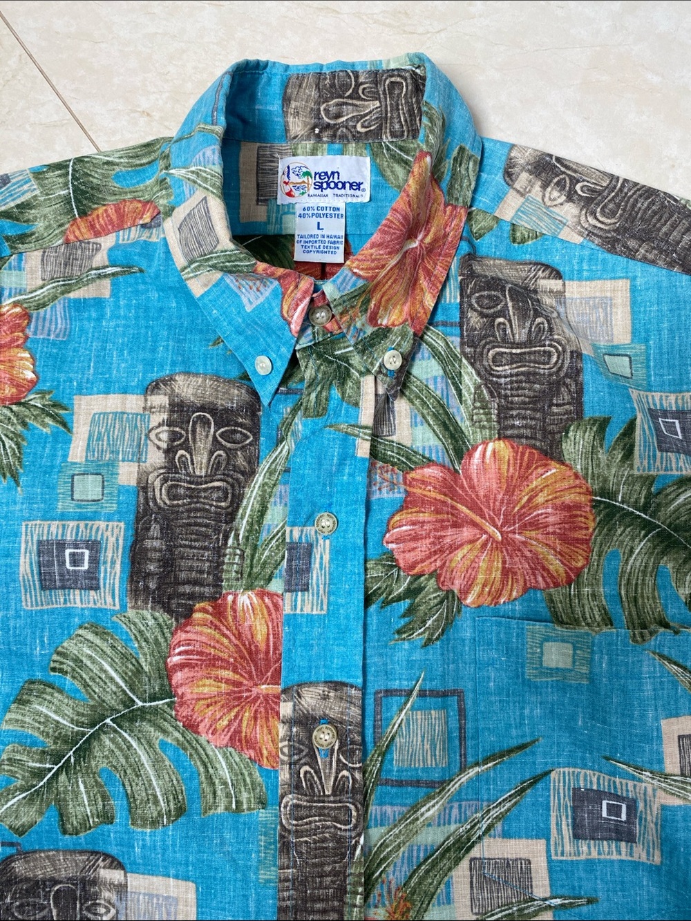 Vtg Reyn Spooner Hawaiian Shirt, Made in Hawaii Large